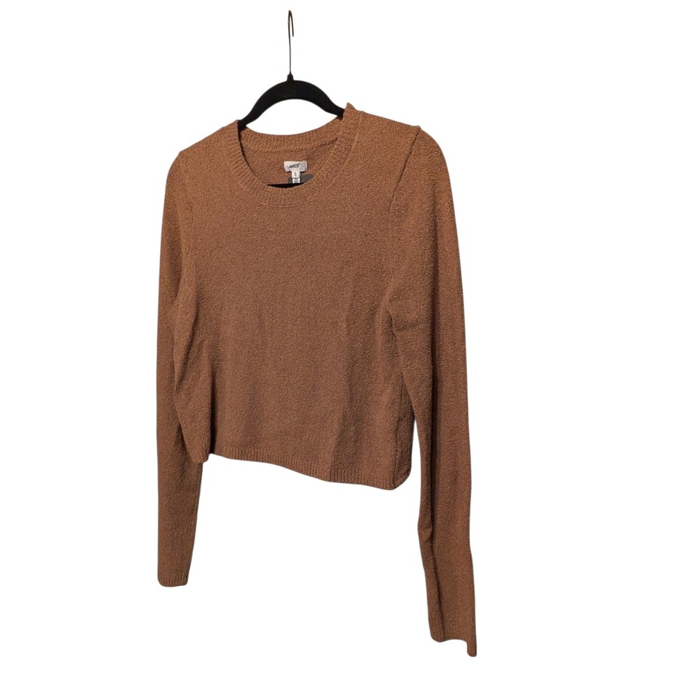 Aerie Women XL Terracotta Brown Open Back Twist Detail Cropped Sweater